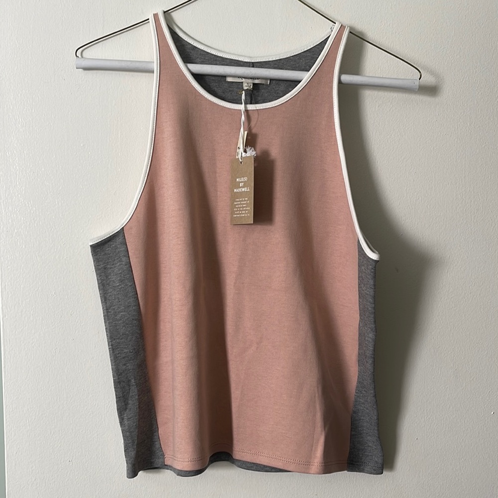 Madewell Pink/Gray Tank Top - Size L - NWT
